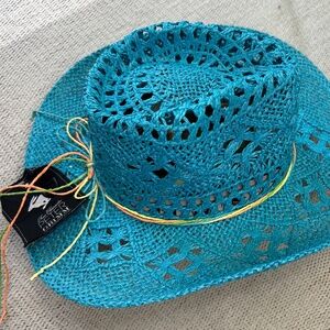 Peter Grimm turquoise straw cowboy hat
